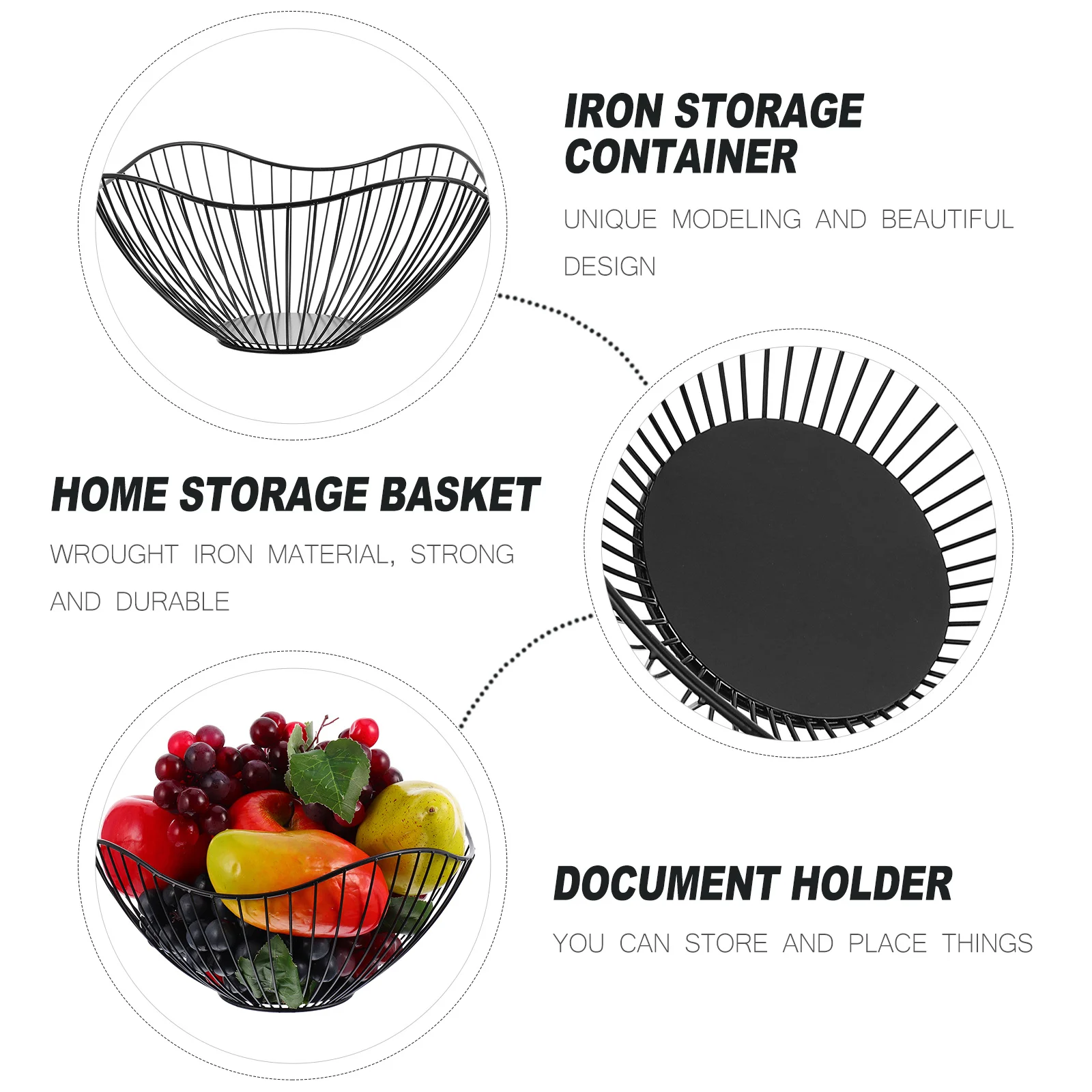 1Pcs Home Storage Basket Iron Document Organizer Large Capacity Desktop Box for Cosmetics Sundries Household Display Rack