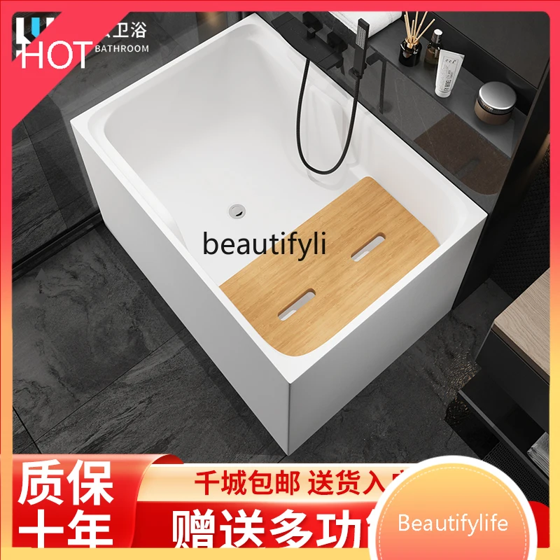 J45 Bathtub Japanese deep bubble household acrylic square mini independent seated new bathtub