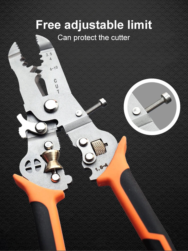 Multifunctional Wire Stripper and Cutter Time-Saving Labor-Saving Repair Scissors Wire Stripping Crimping Pliers Hand Tool