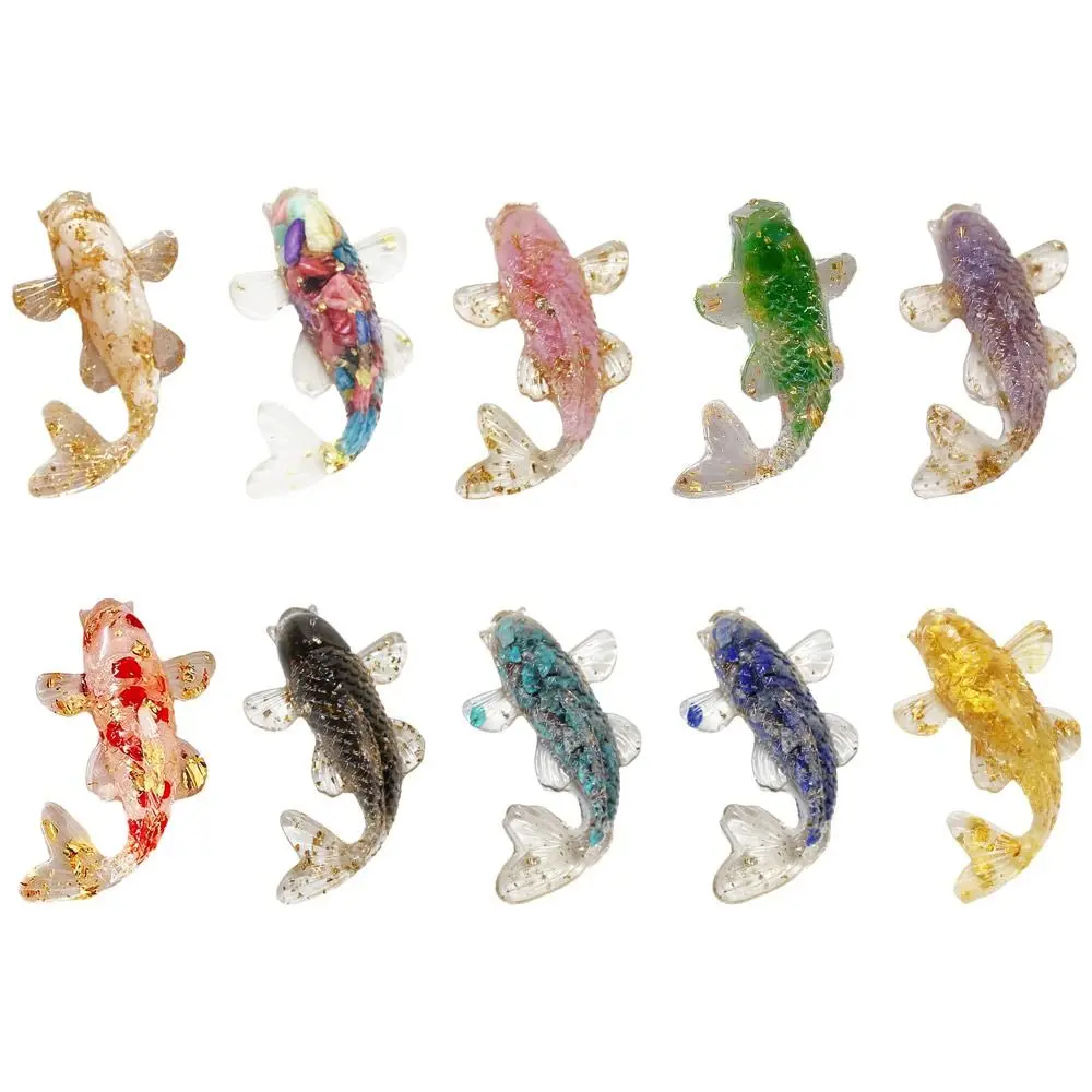 Crystal Crystal Gravel Carp Ornament Resin Epoxy Home Decoration Drip Gel Small Fish Ornaments Goldfish Gifts Desktop Jewelry