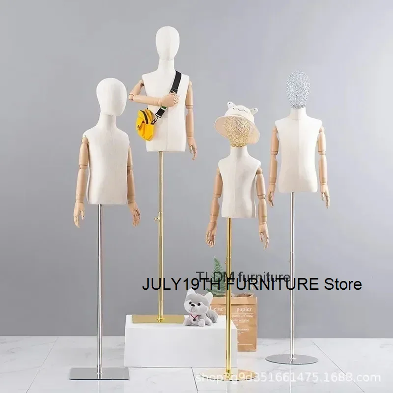 Children Mannequin Props Boy's and Girl's Clothing Window Display Stand Mannequin Clothing Store Upper-Body Children Model R