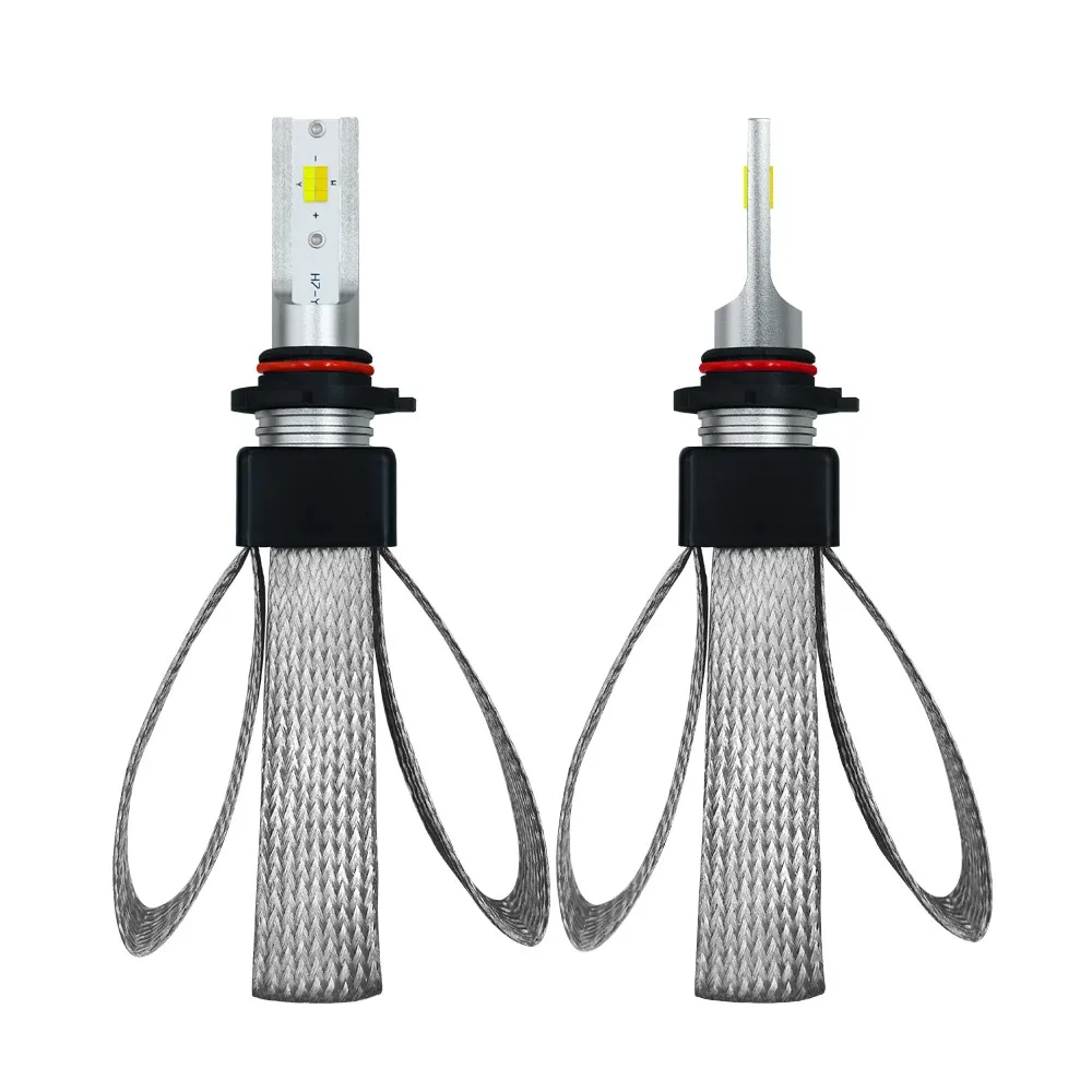 2pc T9 9-36V H1 Kit di conversione lampadine per fari a LED per auto Dissipazione del calore in rame a doppia faccia 12 chip LED Bianco Giallo Bianco caldo