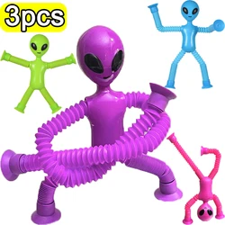 Funny Telescopic Alien Suction Cup Toys Kid Children Anti-stress Squeeze Fidget Playing Pop Tube Sensory Games Early Education