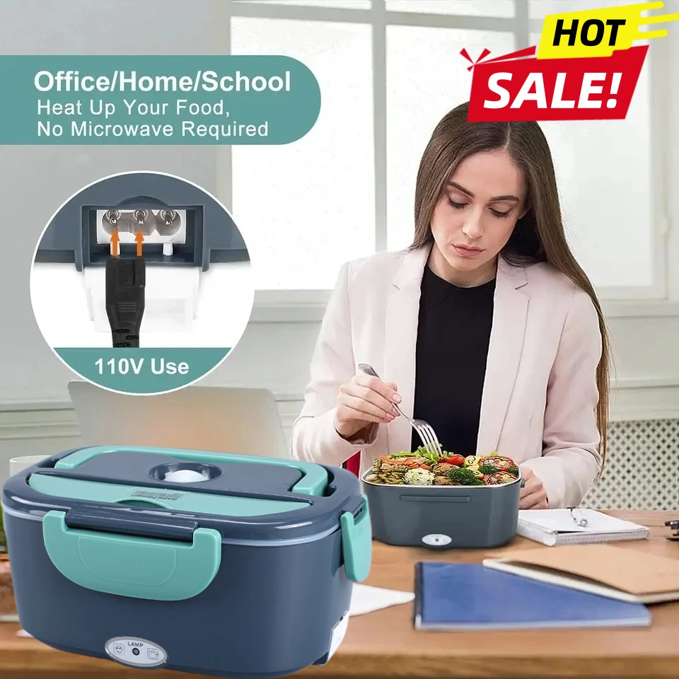 

2026 NEW 1.5 L 60W Electric Lunch Box Food Warmer Portable Food Heater for Car or Home - Leak Proof 304 Stainless Steel Liner