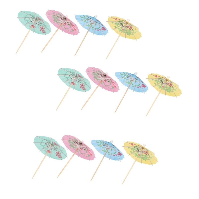 

300 Mixed Paper Cocktail Umbrellas Parasols For Party Tropical Drinks Accessories