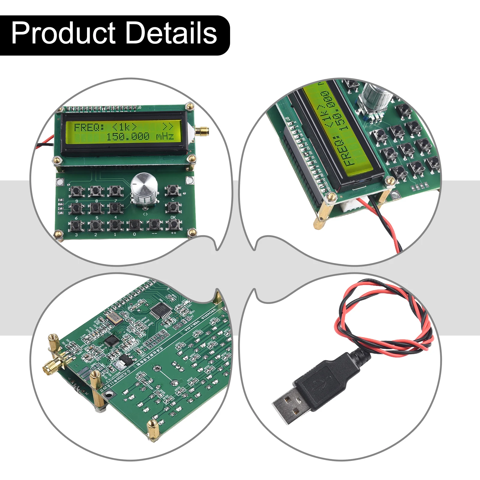 RF信号周波数発生器,LEDディスプレイ,交換部品,1khz-8khz,35-4000mhz,80x75x30mm, DC4.5V-5.5V