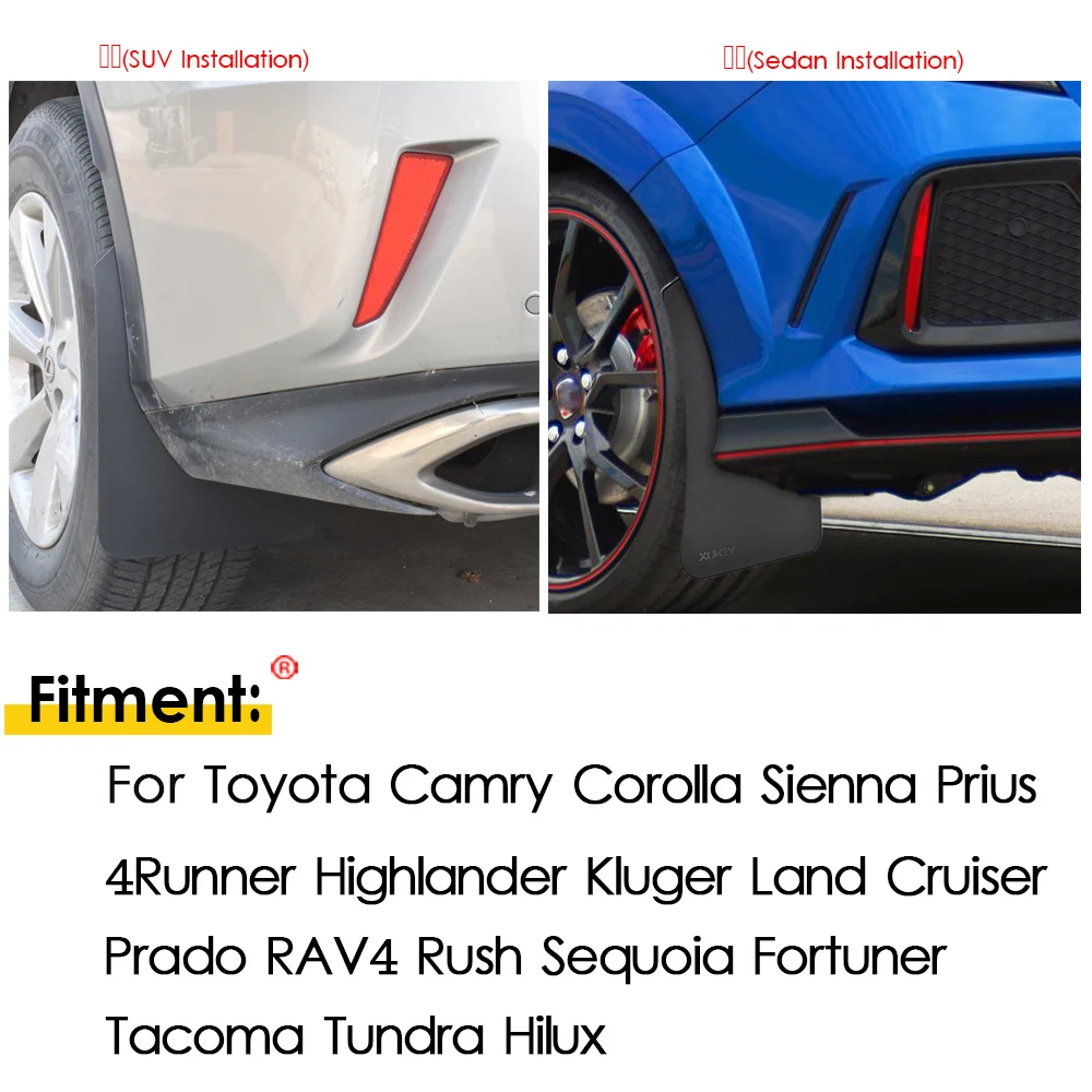 For Toyota Land Cruiser 80 100 200 Prado FZJ 90 LC90 120 FJ120 150 FJ150 Kluger Grande Mud Flaps Splash Guards Mudguards GX470