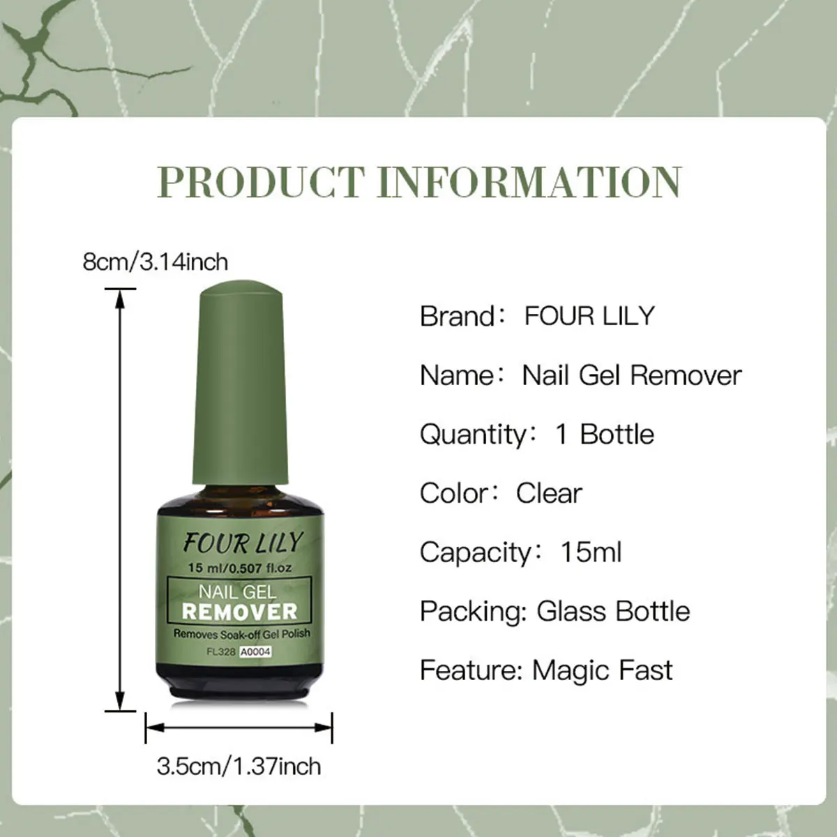 FOUR LILY 15ml Magic Fast Nail Gel Polish Remover Unghie Pulite UV Soak Off Semi Permanente Vernice Unghie Artistiche Strumenti di Rimozione Manicure
