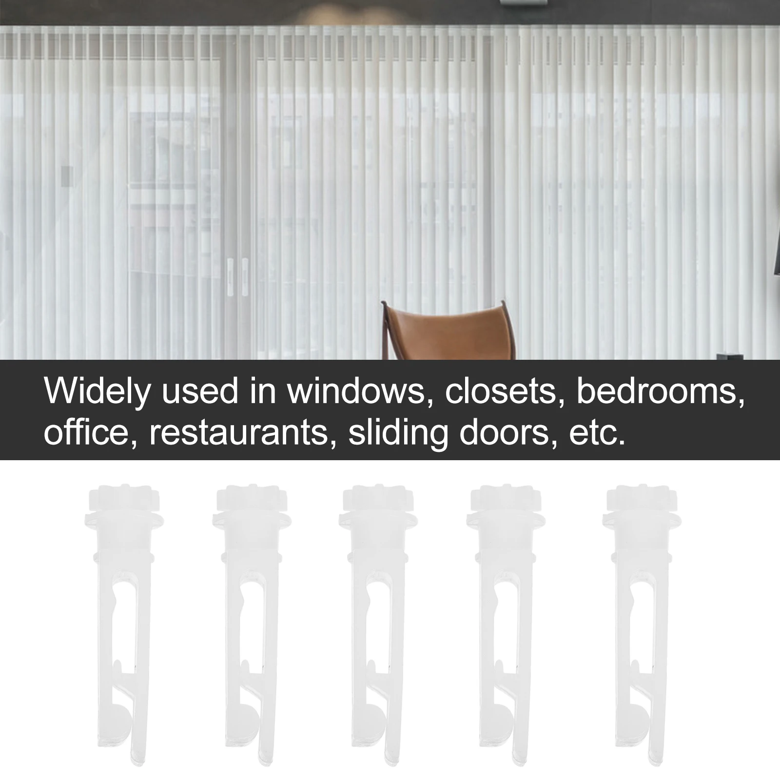 

10Pcs Vertical Blinds Pulley Repair Accessories Plastic Curtain Fittings No Tool Installation