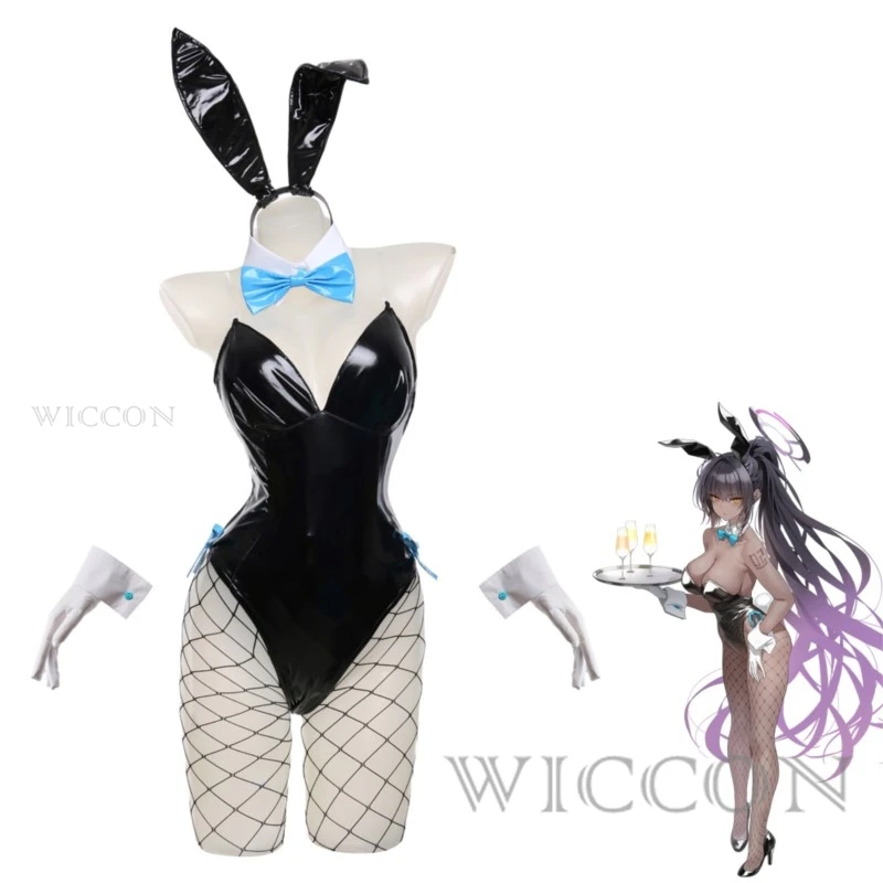 Anime Blue Archive Cosplay  Sexy Leather Bodysuit Suit Toki Bunny Girl Sling Jumpsuit Halloween Clothes