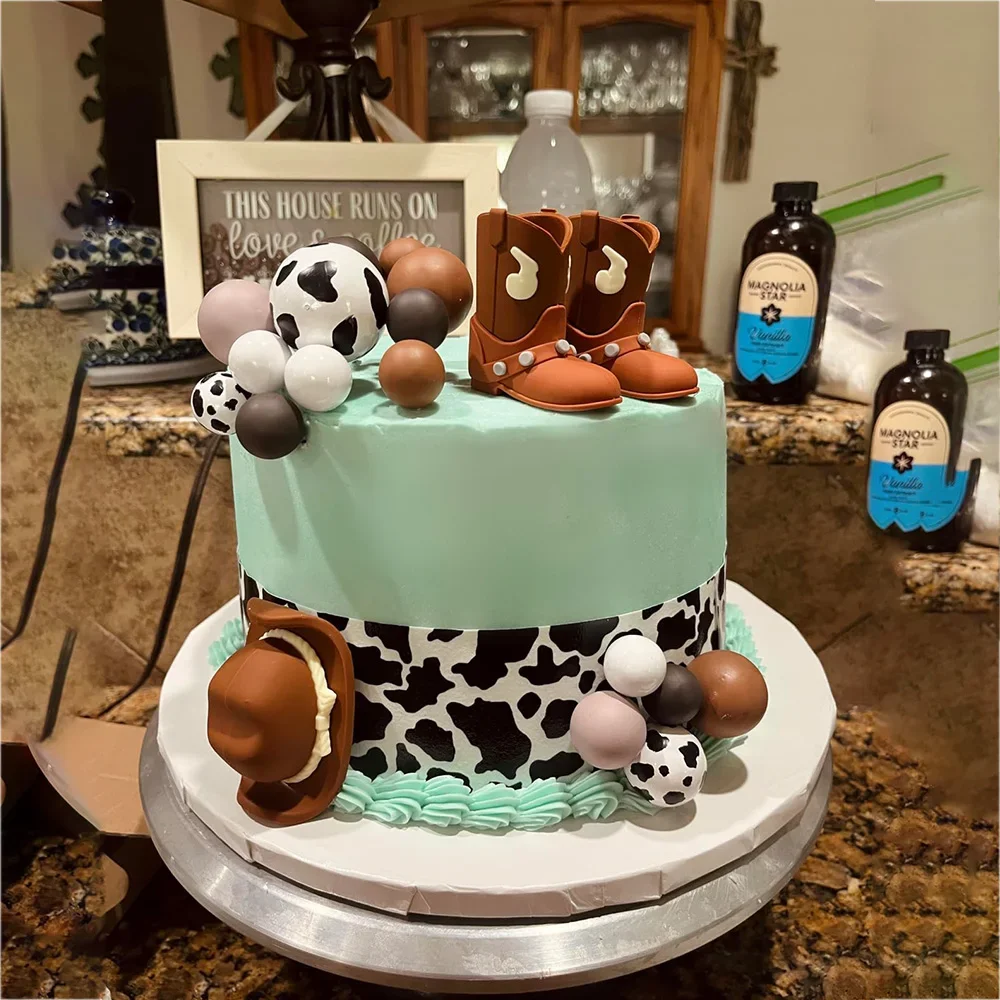 17-teiliges Cowboy-Kuchenaufsatz-Set mit Hut, Stiefelkugeln für westliches Thema, Geburtstag, Babyparty, Party-Dekoration, Zubehör im Cowboy-Stil – Detail 1