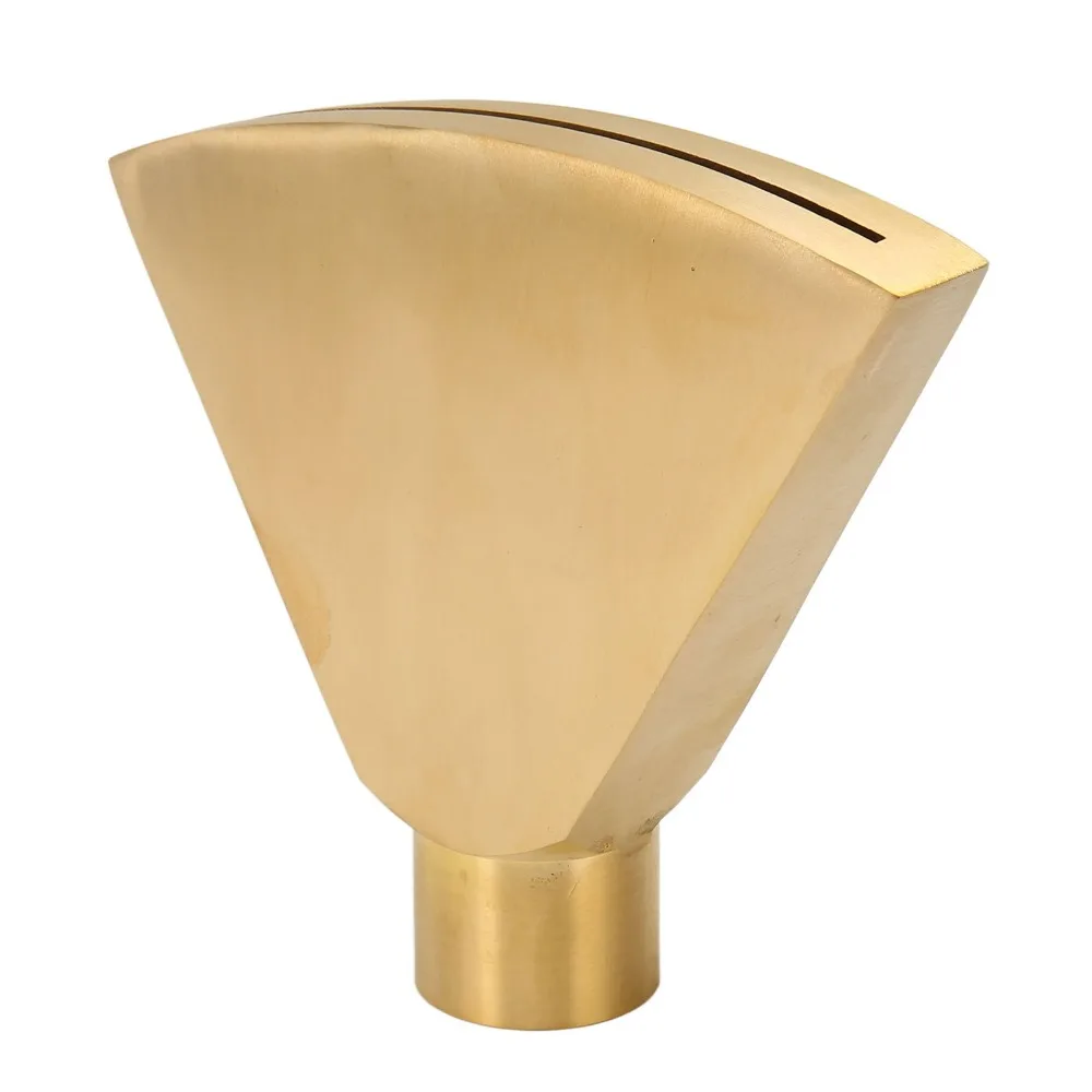 Brass Fan Shaped Fountain Nozzle G1 Inch Gold Fountain Nozzle Easy Installation Flat Heads Fountain Sprinkler Head