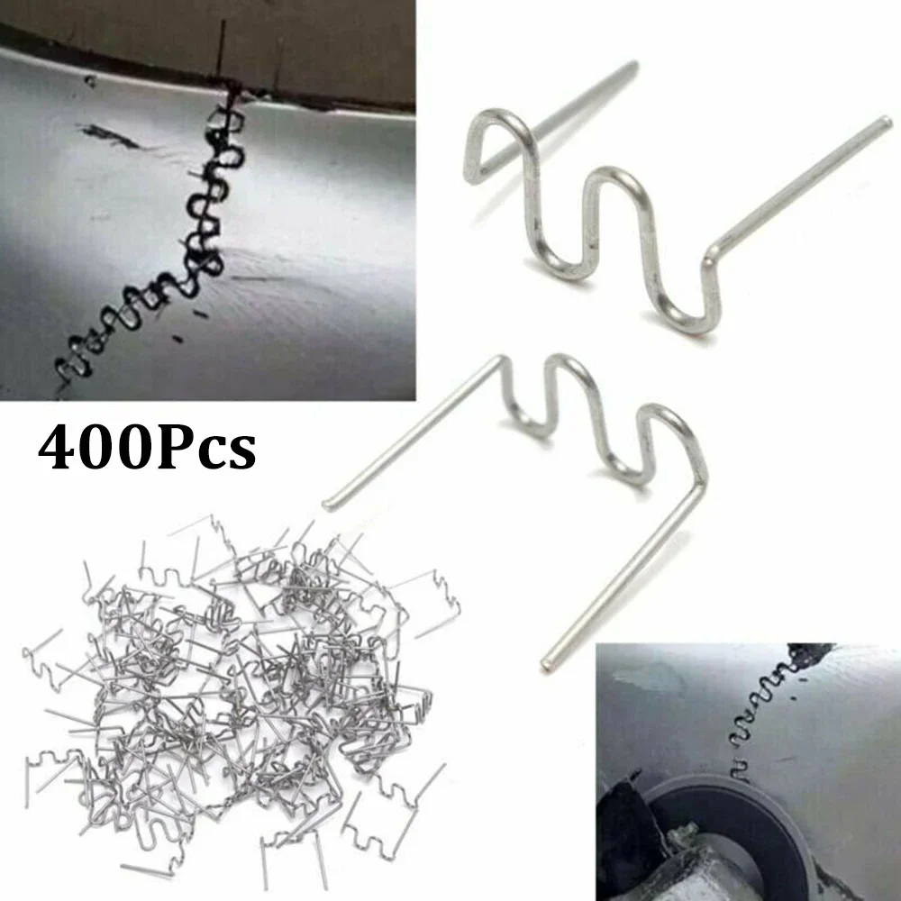 400 Pcs/Set Precut 0.8mm WStainless Steel Wave Flat Hot Staples For Plastic Stapler Repair Welder Accessories