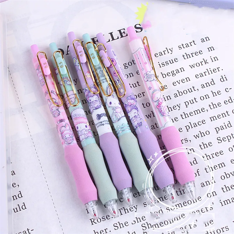 Imagem -03 - Sanrio Kawaii Animal Press Gel Pen Tinta Preta Bonito Canetas Neutras Brinde Promocional Escritório Material Escolar 0.5 mm 36 Pcs por Lote