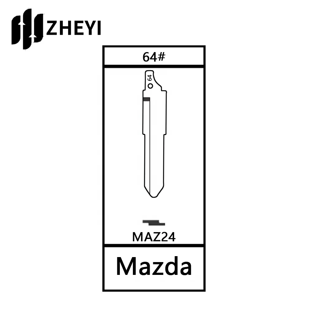 Mando a distancia Universal sin cortar para coche, hoja de llave abatible para MAZ24, Original, 64, sin cortar