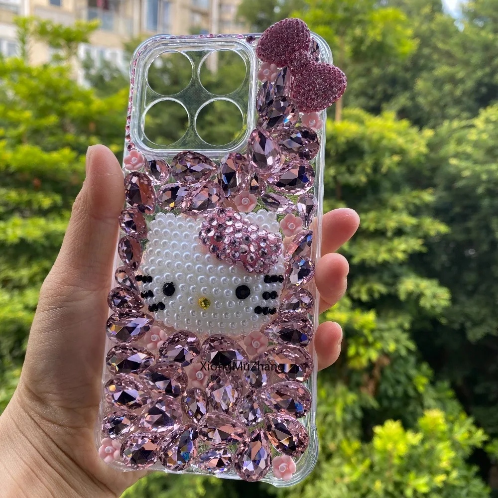 Für Nothing Phone 4A 4A Pro 4B 3A Pro 3 3A Lite 2 2A 1 CMF Phone 2 Pro Phone1 Hello Kitty Diamant-Schleifen-Bling-Handyhülle – Detail 5