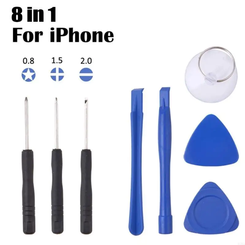 62KA Super Practical 8-piece Set Multifunctional Repair Tools for Cellphone Phone Laptops Tablets and More