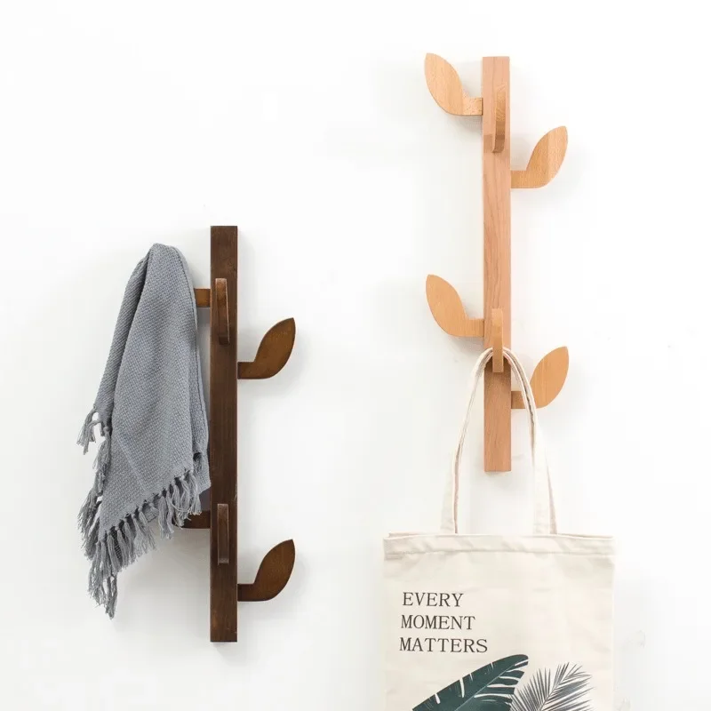 

Creative Leaf Hanger Solid Wood Wall Hanging Hook Wall Hanging Hanger Wall Hanging Hanger Bedroom Living Room Hook Garment Rack