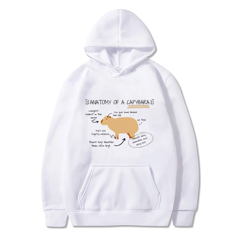 Fall Winter Fashion Clothes Cute Capybara Graphic Aesthetic Hoodies Women Sweatshirt Men's Pullover Tops Casual Streetwear