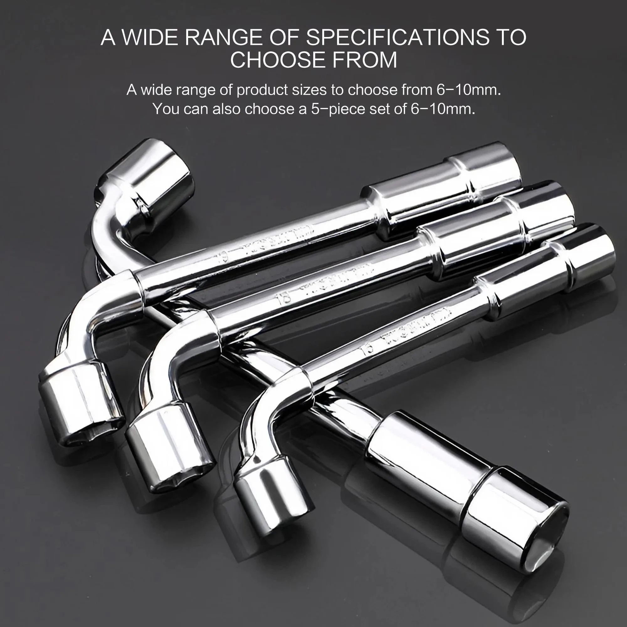 6/7/8/9/10mm L-Shaped Perforated Socket Wrench Double Ended Automotive Repair Tool for Car Tire Removal