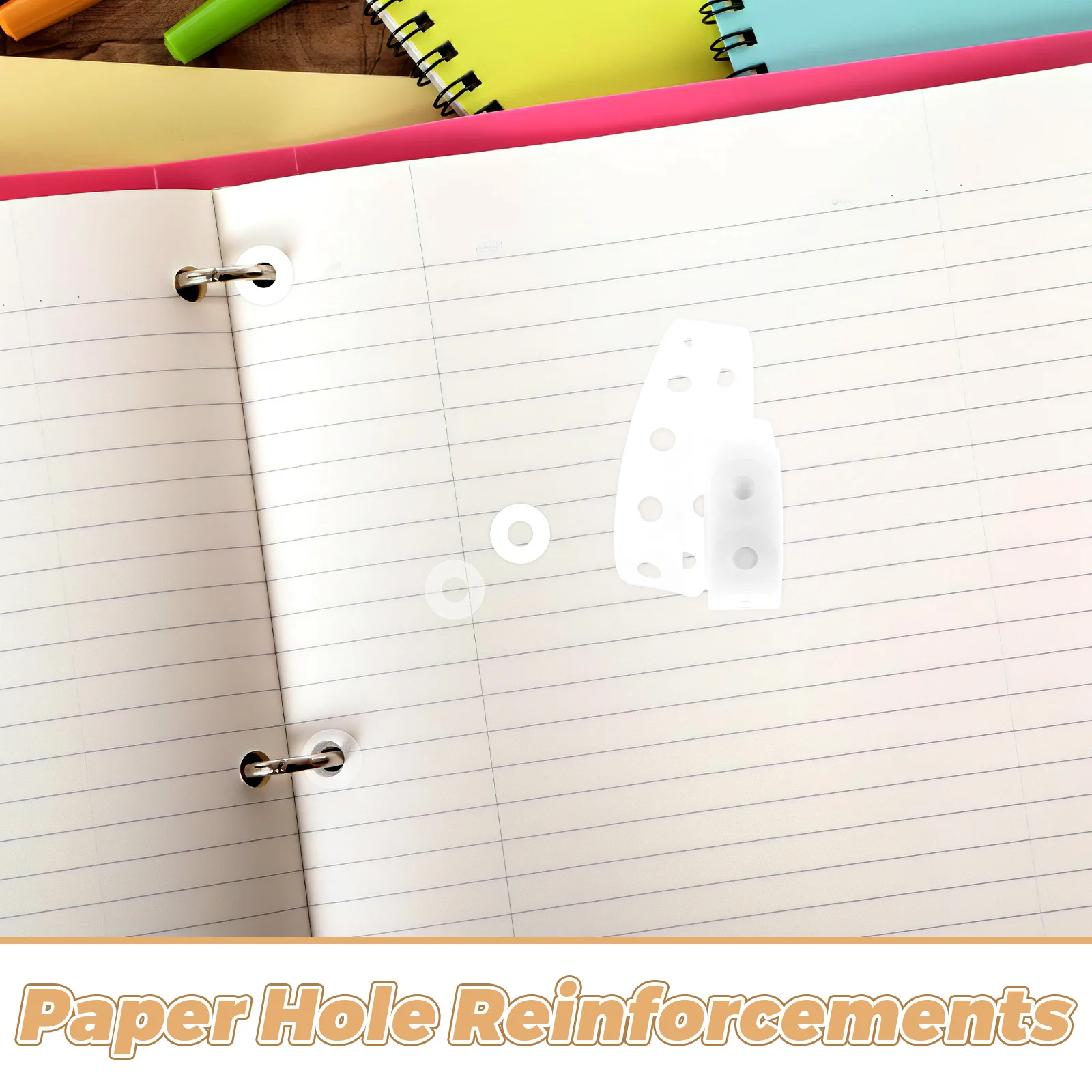 1 Box 1/4" Clear Hole Punch Reinforcement Stickers Self-Adhesive Paper Reinforcement Circles For Binder Pages Loose-Leaf Sheets