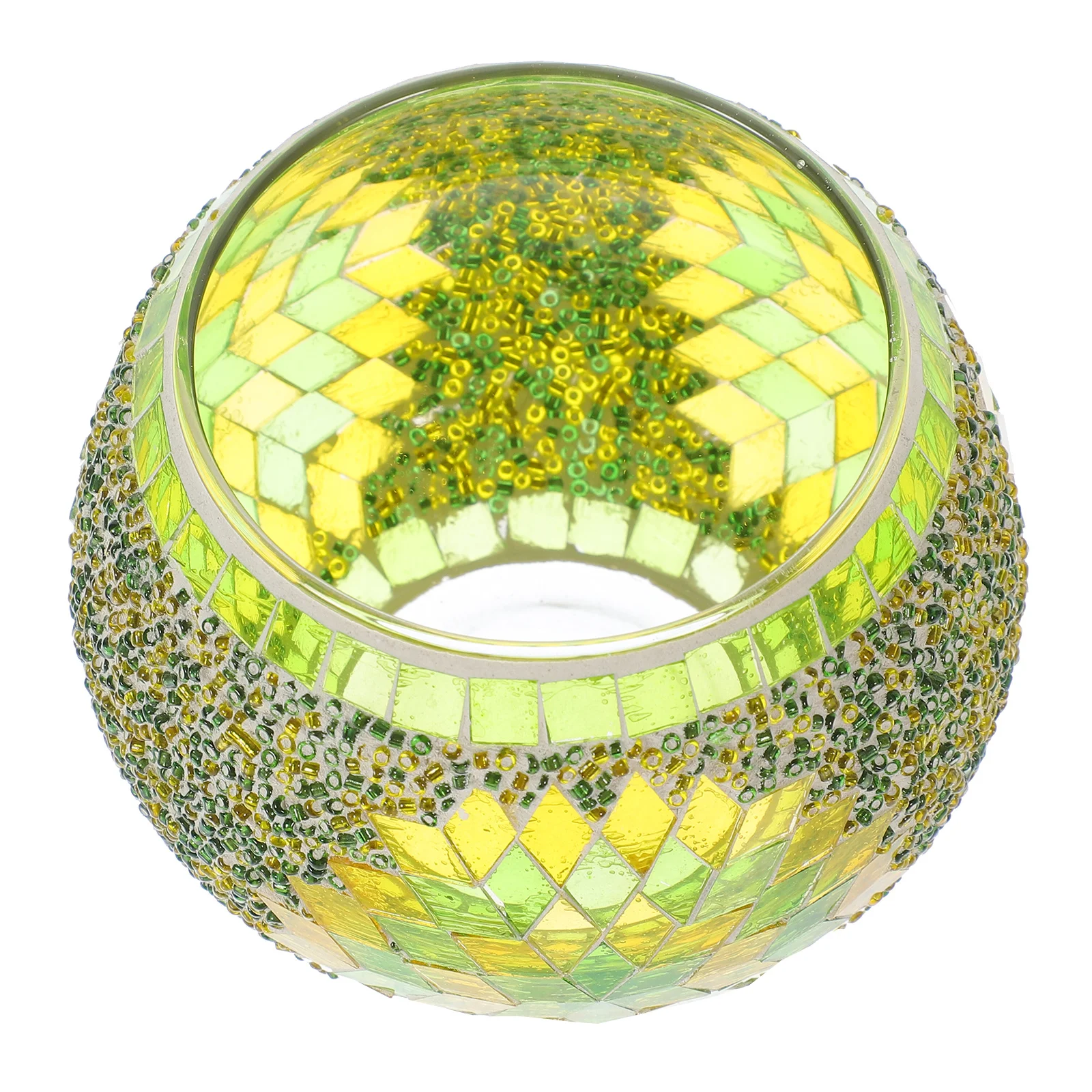 

European Style Glass Holder Artisan Crafted Decorative Mosaic Light Display for Home Festival Hotel Mall Decoration Gift