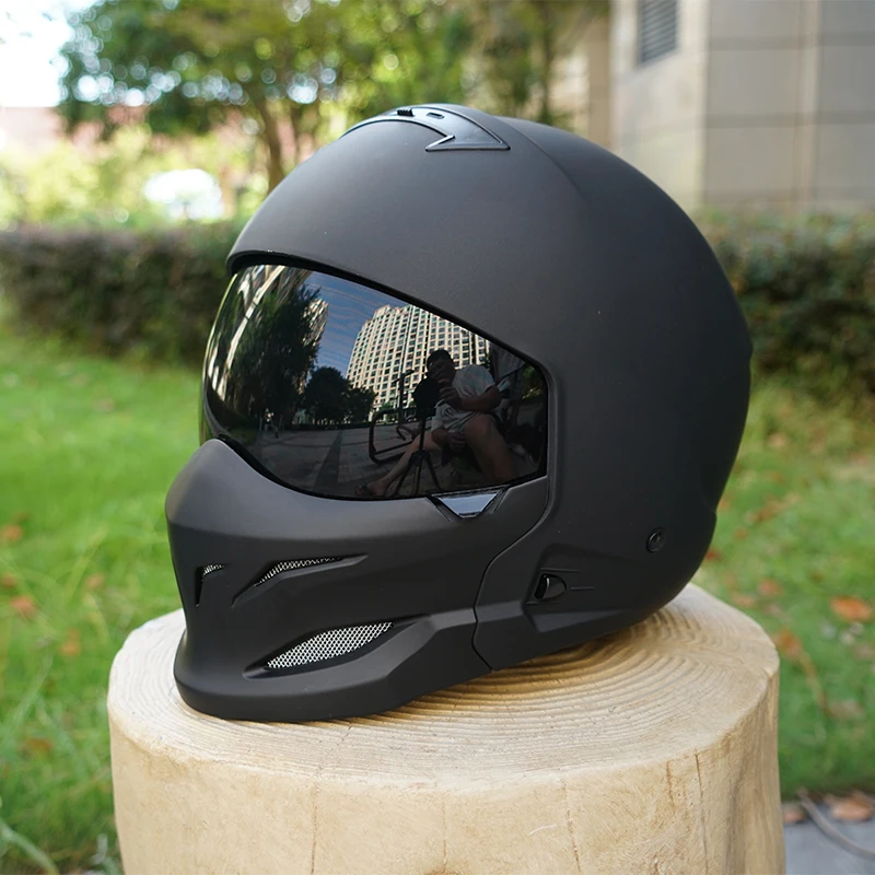 Scorpion Retro Motorcycle Helmet with Removable Front Module Tea-Colored Lens Sizes M L XL XXL Motorbike Safety Gear