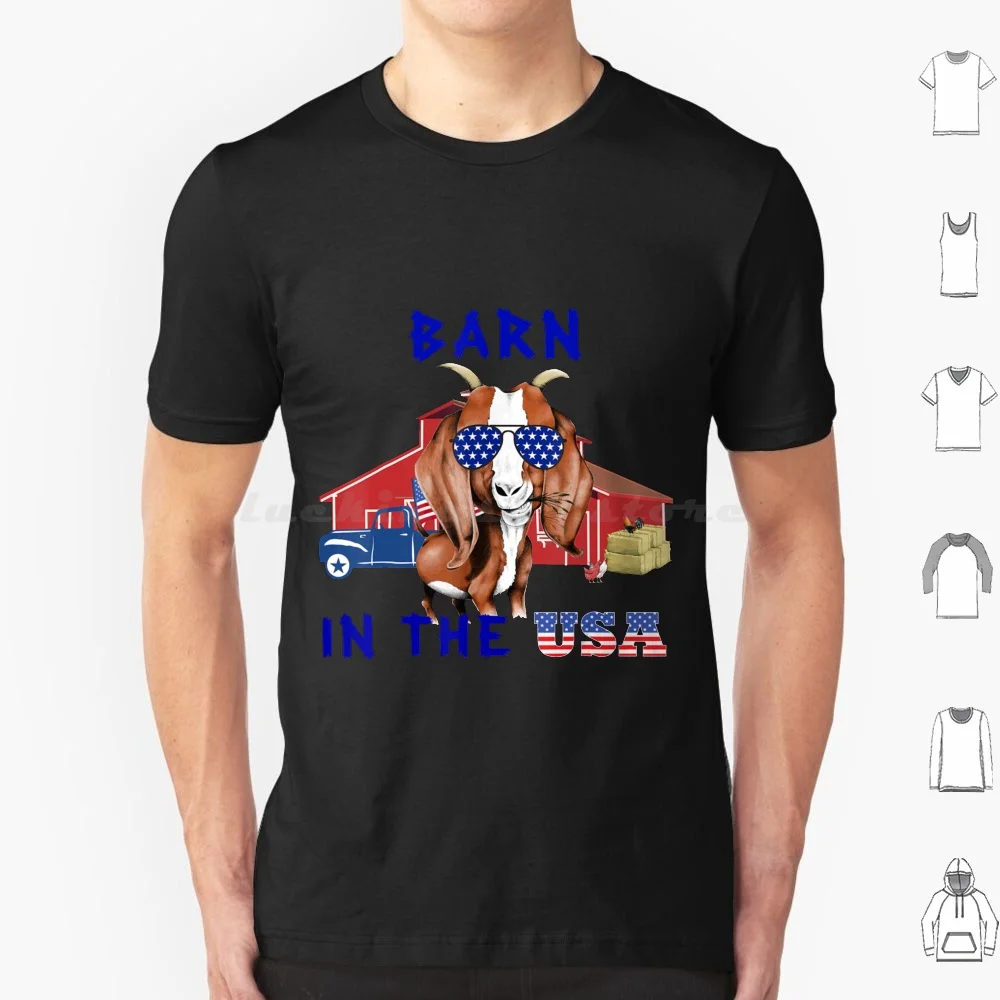 Barn In The Usa Funny Goat Shirt July 4th T Shirt 6xl Cotton Cool Tee Aluminium Amateur Ambassador Ambiguous Ambition Ambitious