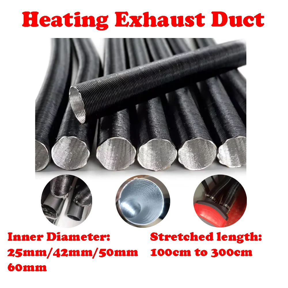 Air Parking Heater Pipe Hose Diameter 25mm 42mm 50mm length 100cm~300cm Suitable For W Ebasto E Derspacer Propex Black Hose