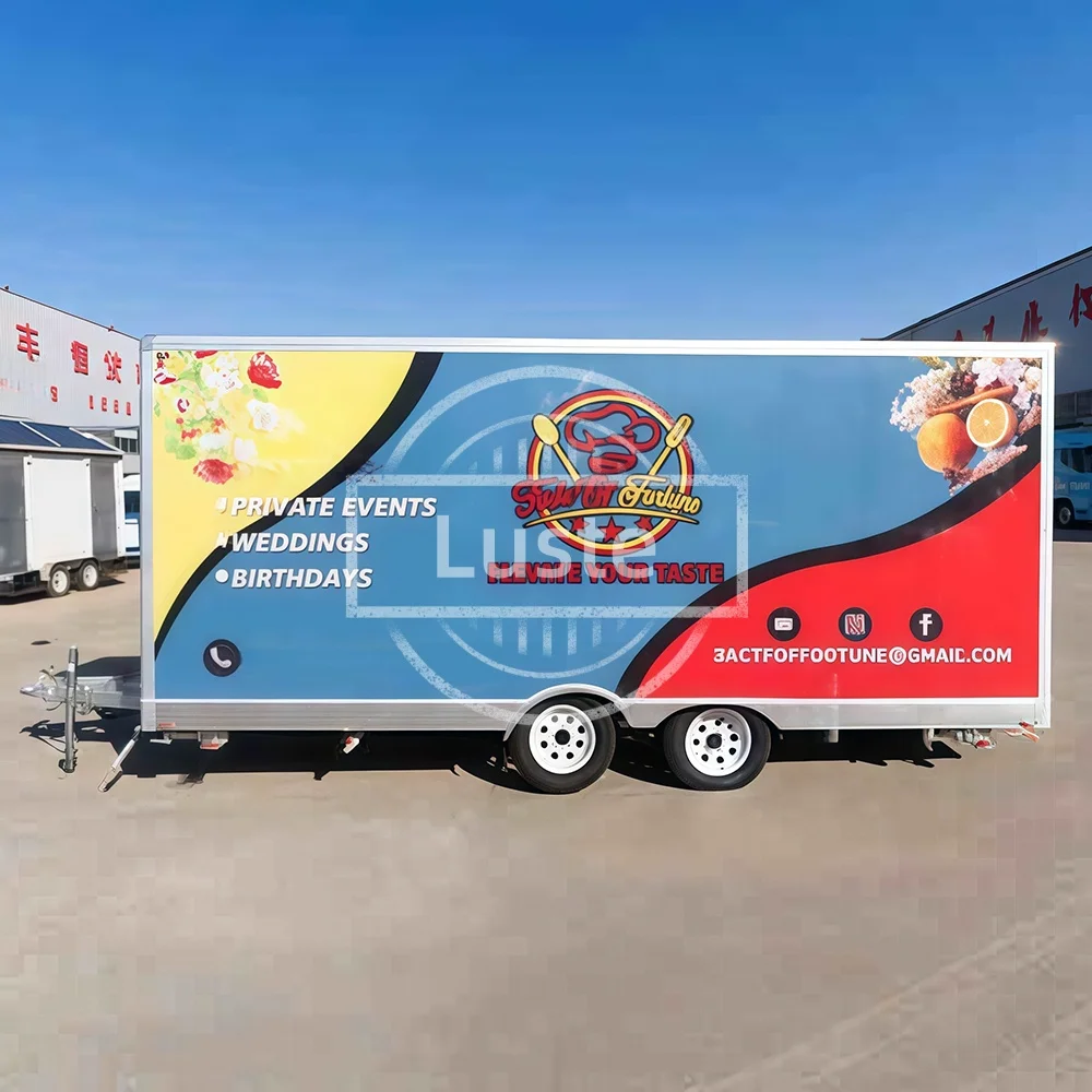 Camión de comida móvil, remolque, carrito de helados, tienda de maíz dulce, remolque de comida rápida, camper todoterreno a la venta