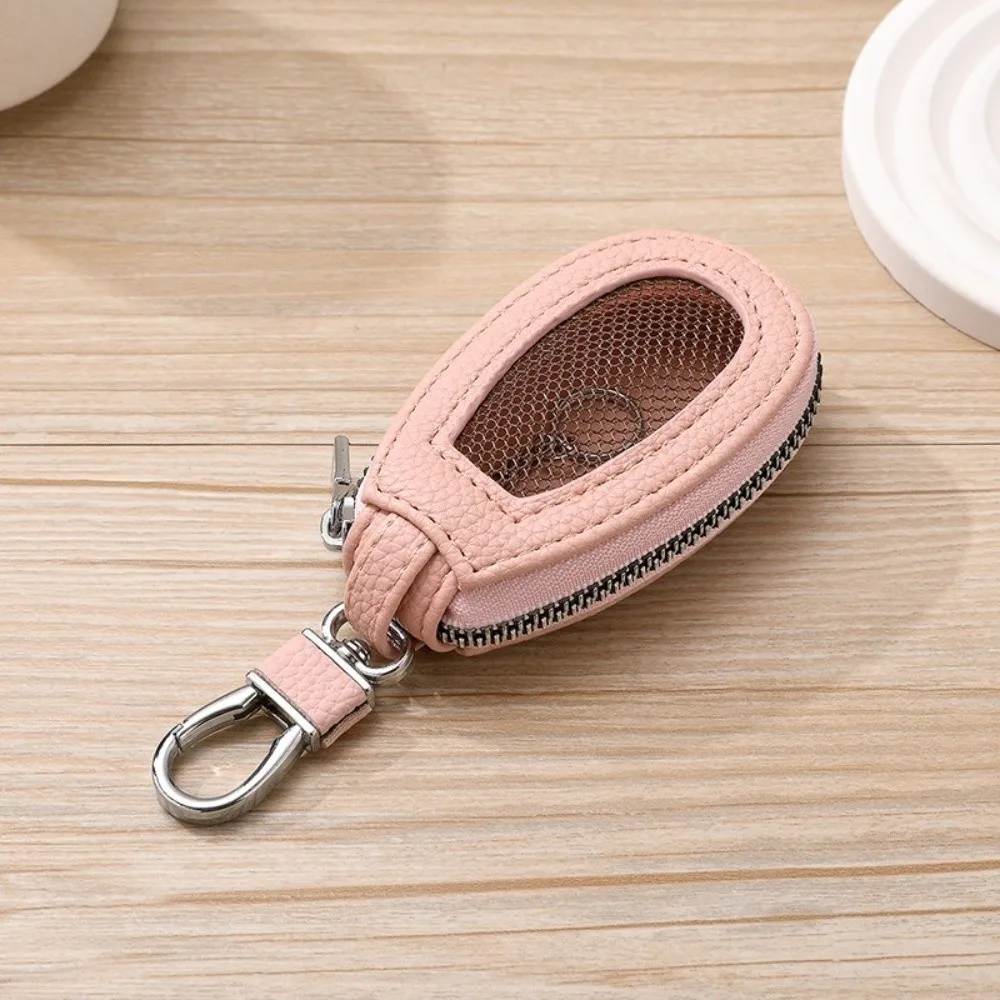 Transparent Mesh Car Key Bag Multifunctional Organizer Mini Storage Bag Zipper Closure Protection Cover Keychain Holder Unisex