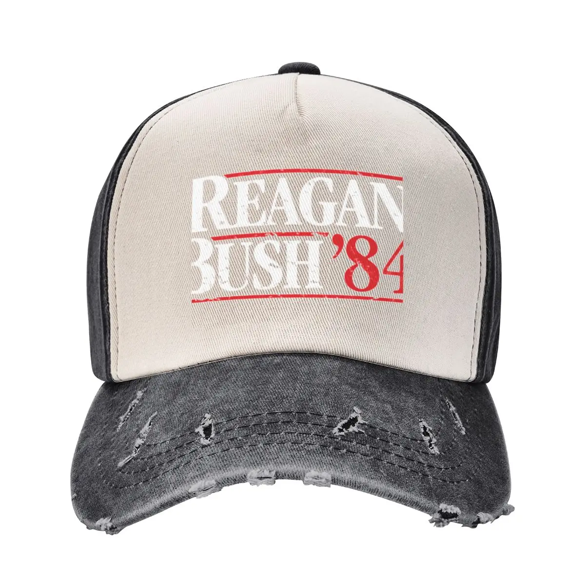 Distressed Reagan Bush `84 Baseball Cap Hat Luxury Brand Uv Protection Solar Hat Luxury Man Hat Women Beach Fashion Men's