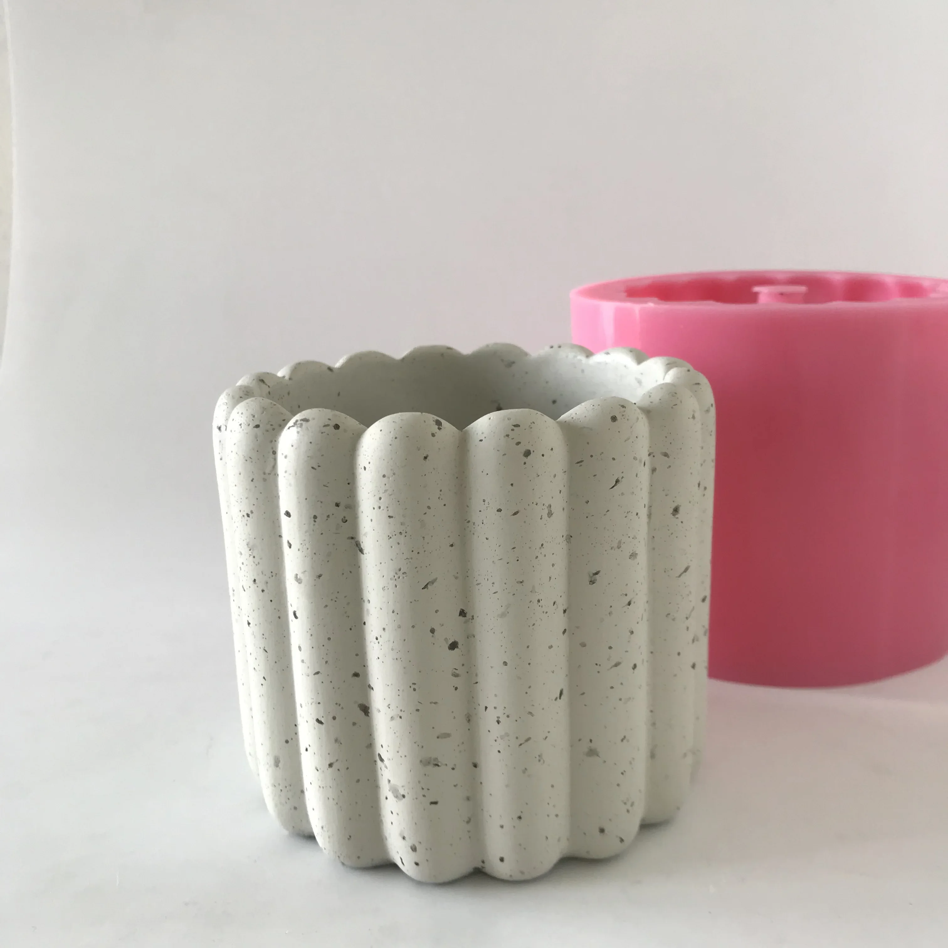 Silicone Flower Pot Molds, 3D Round Plaster, Resin Craft, Vase Planter, Candle Holder Mould