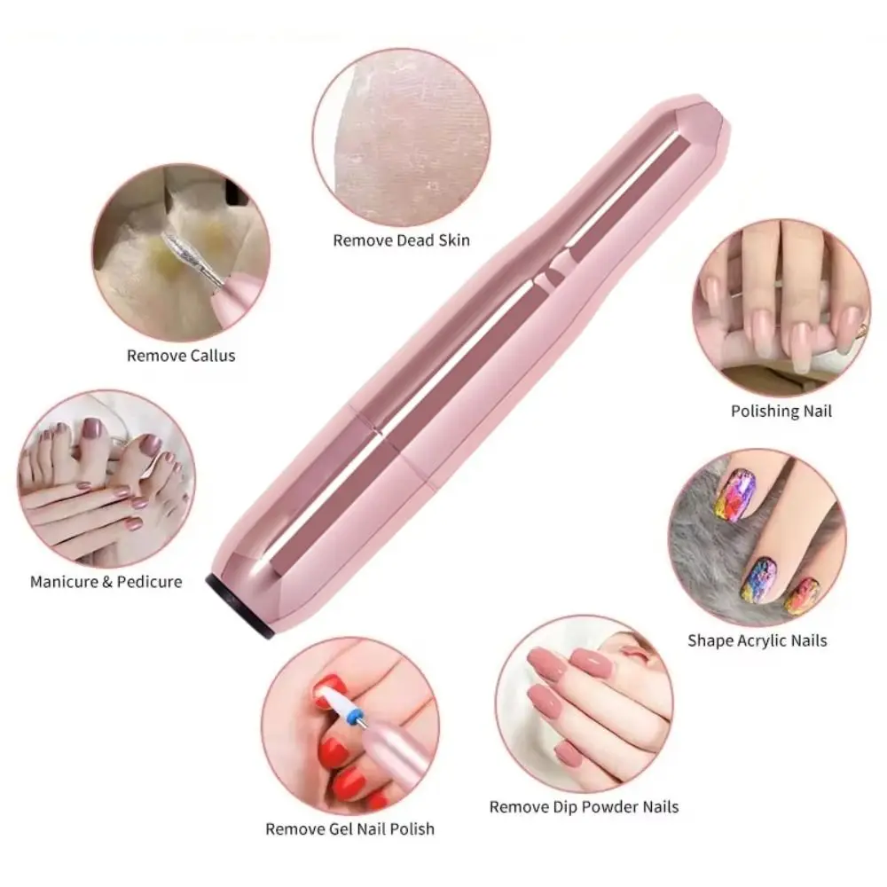 Profesjonalna, szybka elektryczna frezarka do paznokci z zestawem wierteł, urządzenie do manicure, usuwania martwego naskórka, wielofunkcyjna.