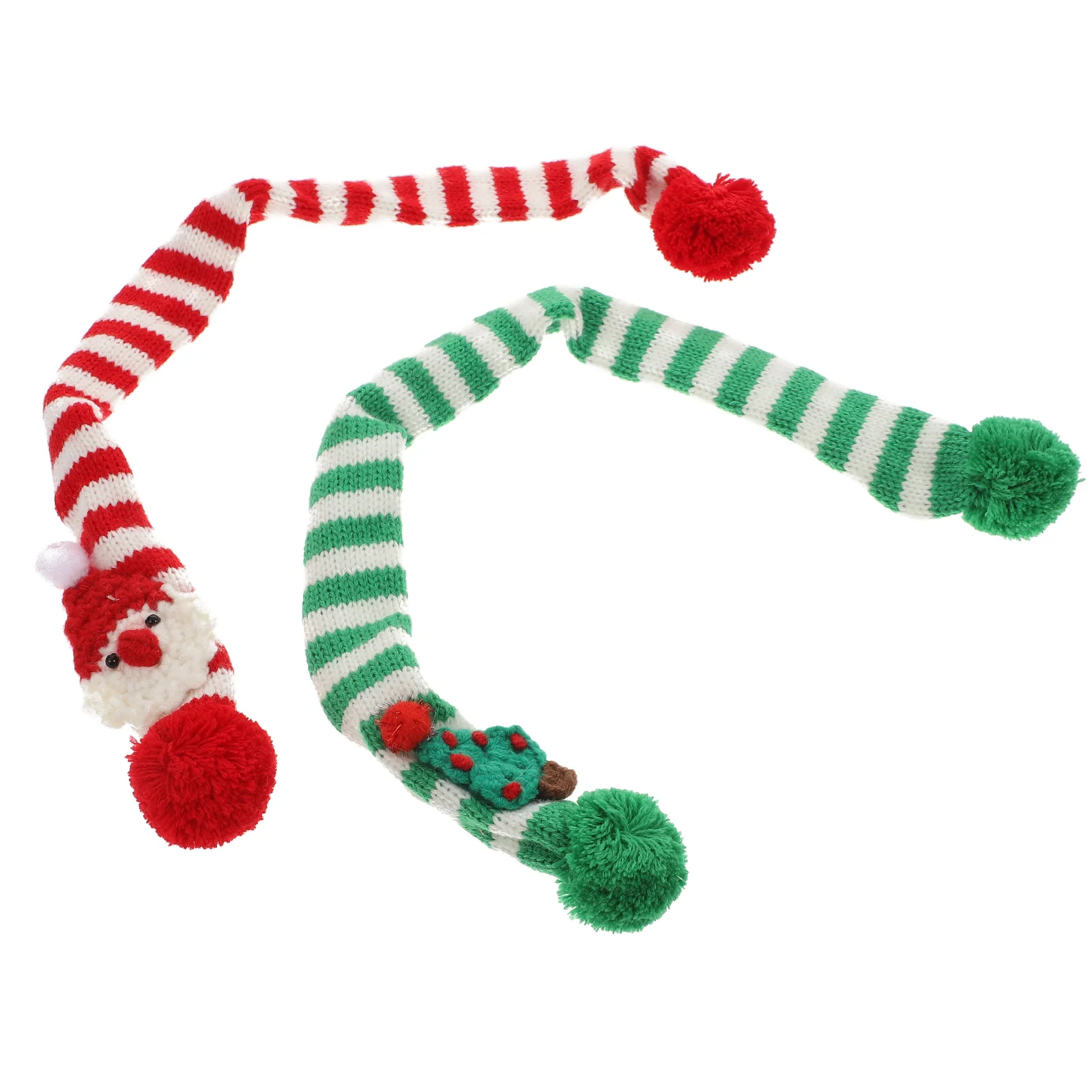 

2 Pcs Christmas Scarf Collar Knitted Red Pet Winter Scarves Cats Scraf Decor Warm