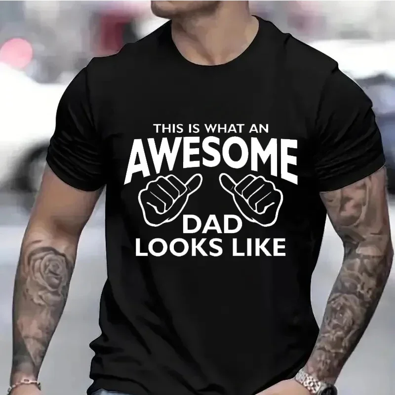 メンズ服 AWESOME DAD This Is What An Dad Looks Like メンズ Tシャツ シャツ Tシャツ 面白いお父さん Tシャツ ダディー Tシャツ トップス 服