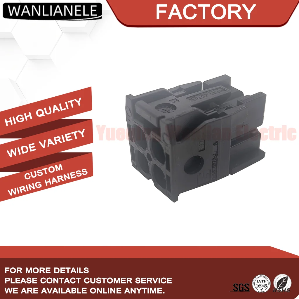 50 Sets 1-1670876-2 4Pin Sealed Automotive Connector Female Socket 2Row Black Car Wiring Harness Plug