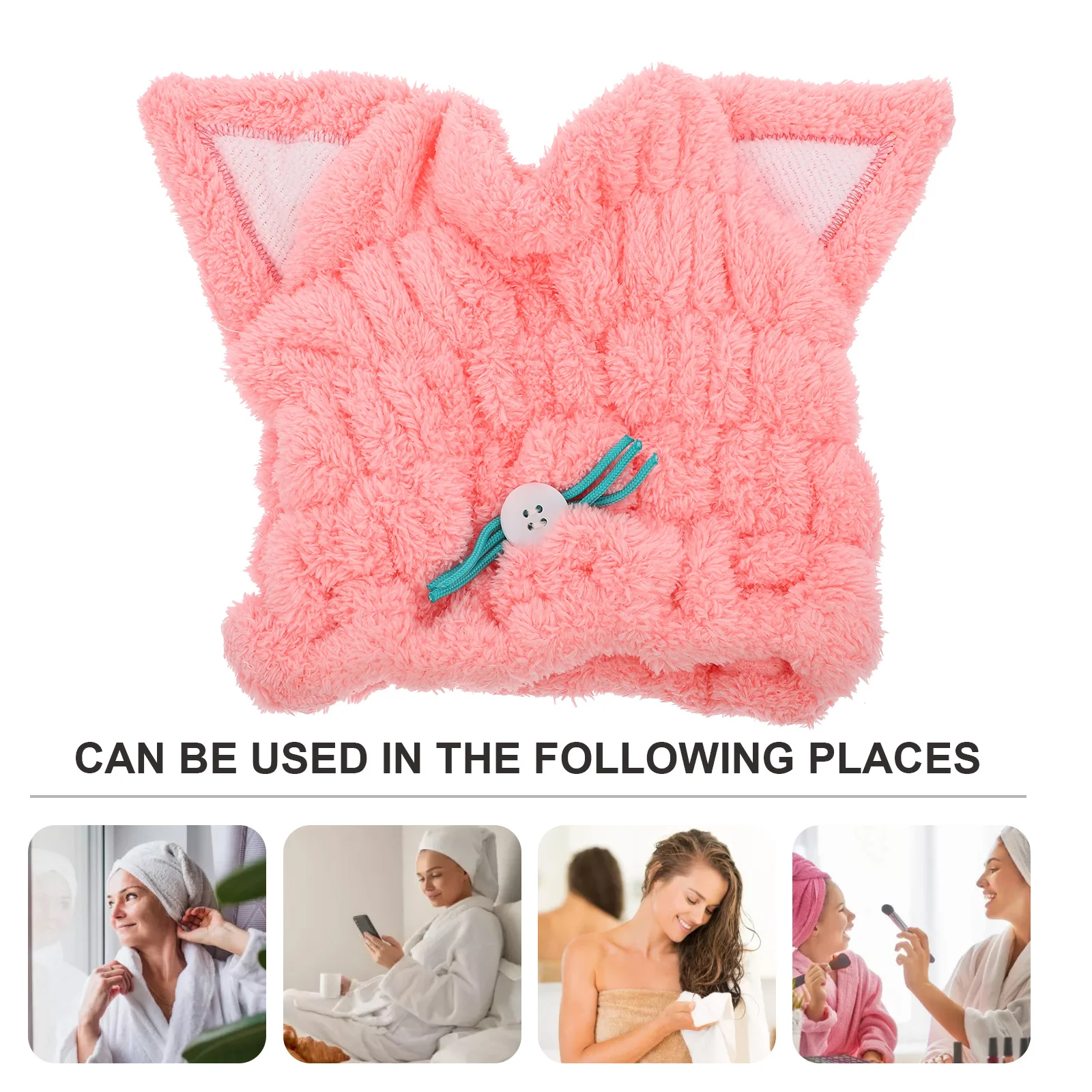 

Shower Cap for Hair Towel Hat Drying Absorbent Cartoon Women