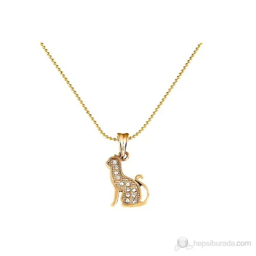 Lochers Cat Model Crystal Cubic Zirconia Chain Metal Necklace