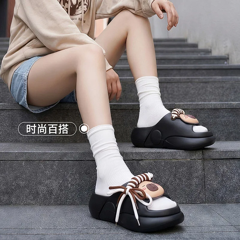 Cute Cartoon Bear Women Slides Slippers Thick Platform EVA Non‑Slip Soft Sole Slippers Indoor Outdoor Casual Beach Shower Slides