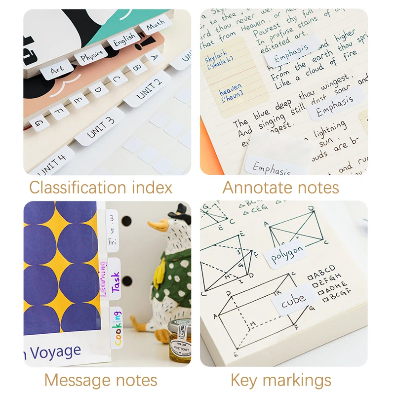 60/120/240Pcs White Sticky Index Tabs Notes Memoranda Notebook Page Markers Classify Sticker Office School Stationery Supplies