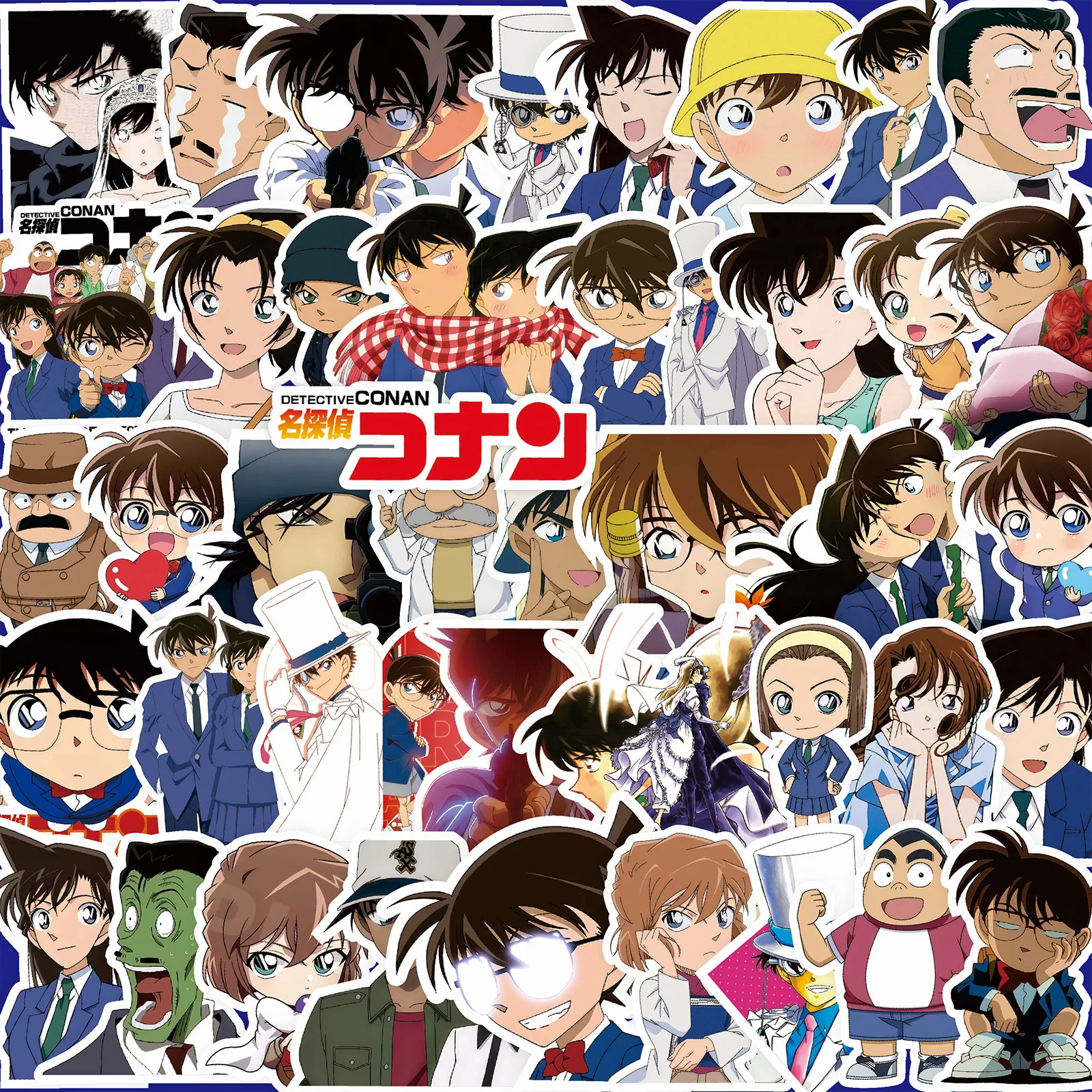 80PCS Detective Conan Anime Stickers Cool Graffiti Decals DIY Decoration Laptop Stationery PVC Waterproof Toys Gift