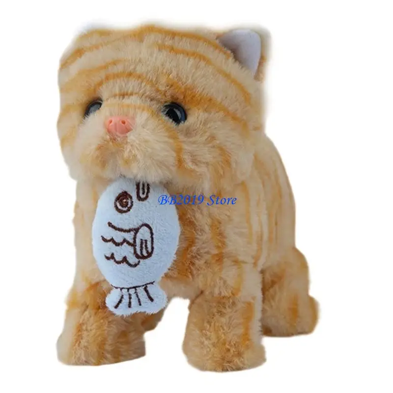 Q0KB Intelligent Interactive Plush Kitten Toy With Walking Function For Children