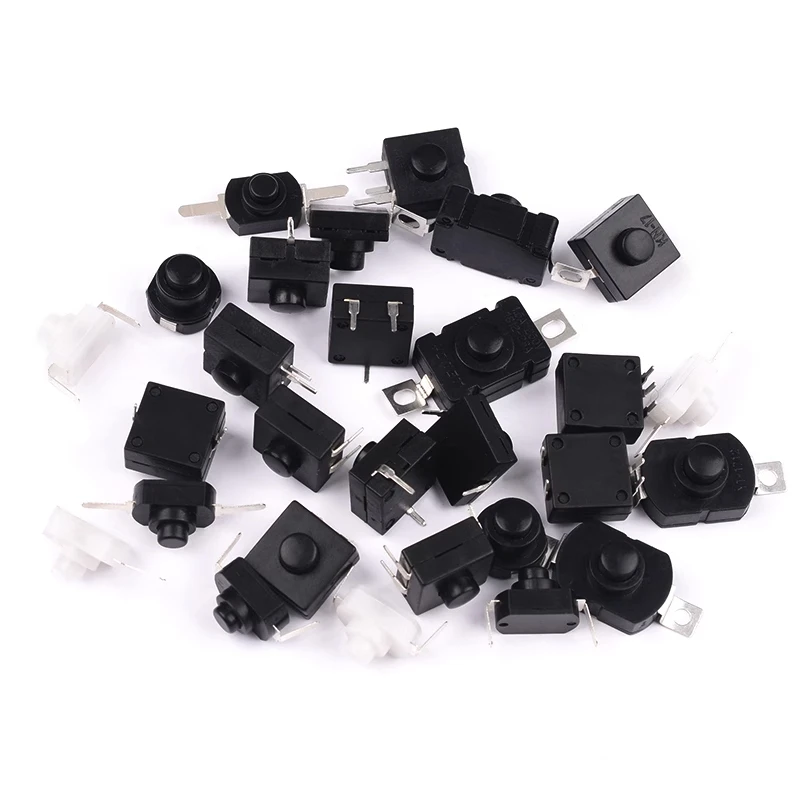 5/10Pcs/lot KAN-28 112D 1208YD Strong Light Flashlight Switch Self locking Patch/Direct Plug Button Power Switch Accessories