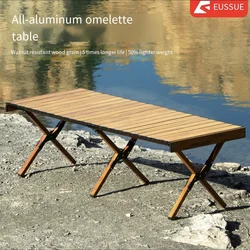 Alumínio Alloy Folding Table and Chair Set, portátil, adequado para Camping, Piquenique, Net, Vermelho, Egg Roll