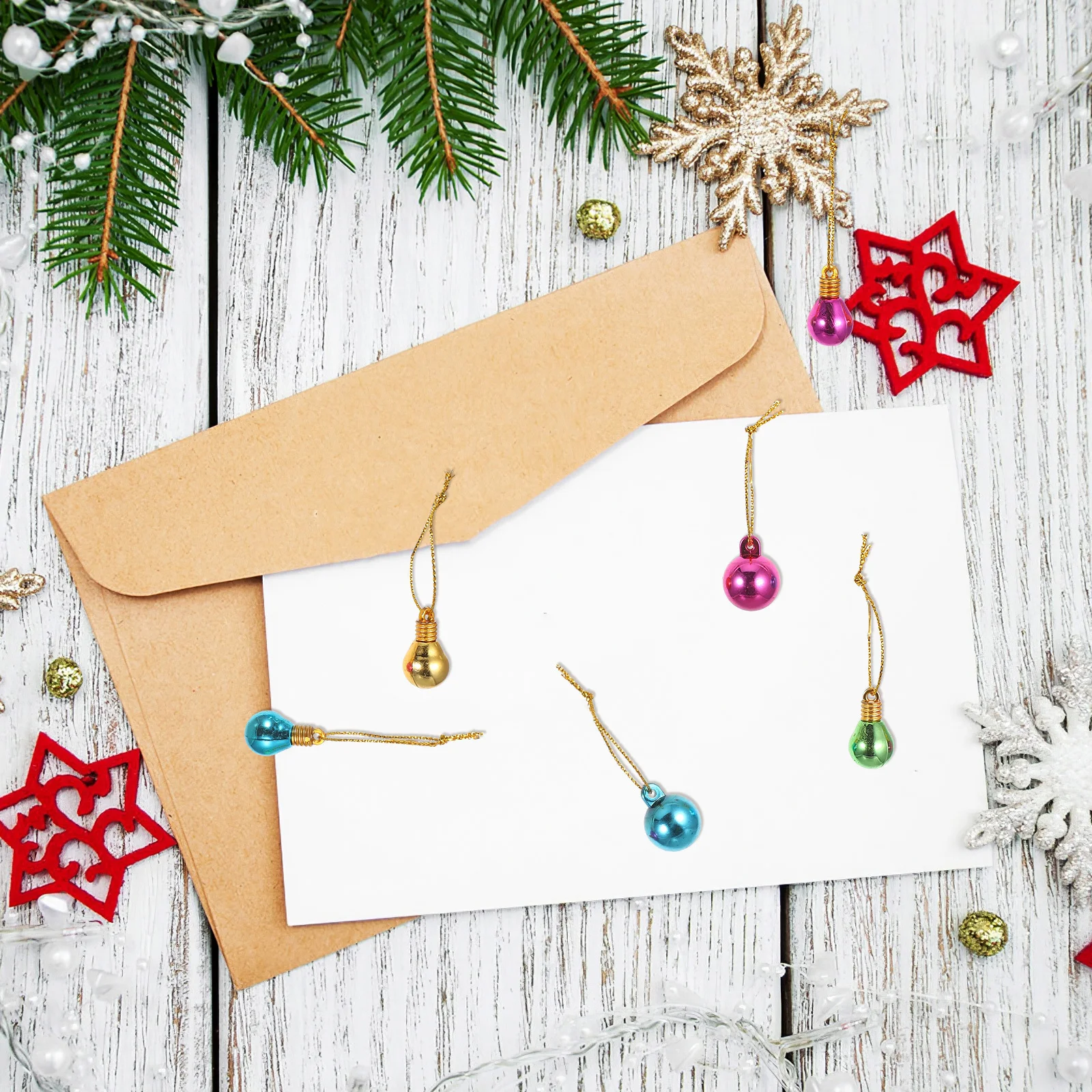 

100 Pcs Decor Christmas Tree Decoration Hanging Ornaments Mini Balls Bulb Party Decorations Holiday Light Beads Bulbs