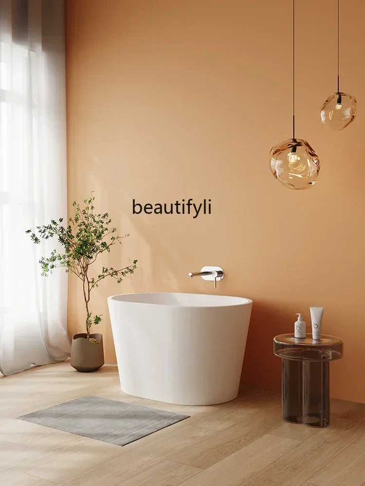 2003Bathroom Acrylic Independent Bathtub Adult Home Use Small Apartment Hotel Homestay Oval Mini Bathtub