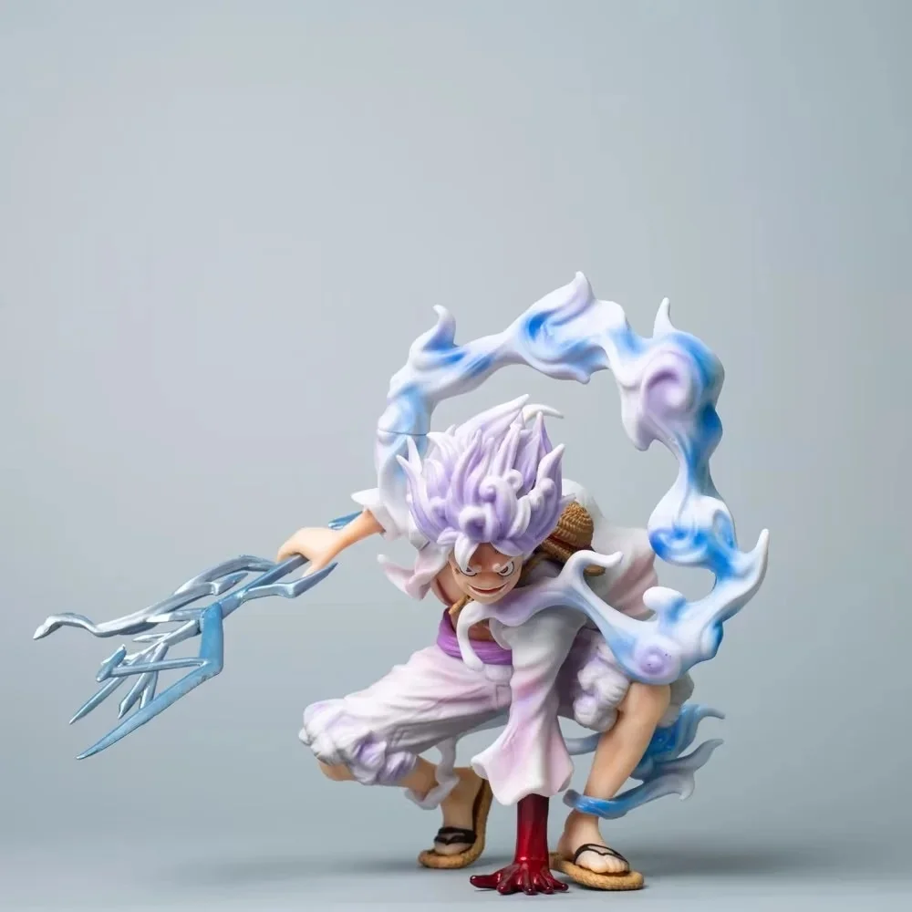 Figura de acción coleccionable de PVC de Monkey·D·Luffy, Dios del Sol, Nikka, en posición de sentadilla, de la serie Anime One Piece, 18 cm
