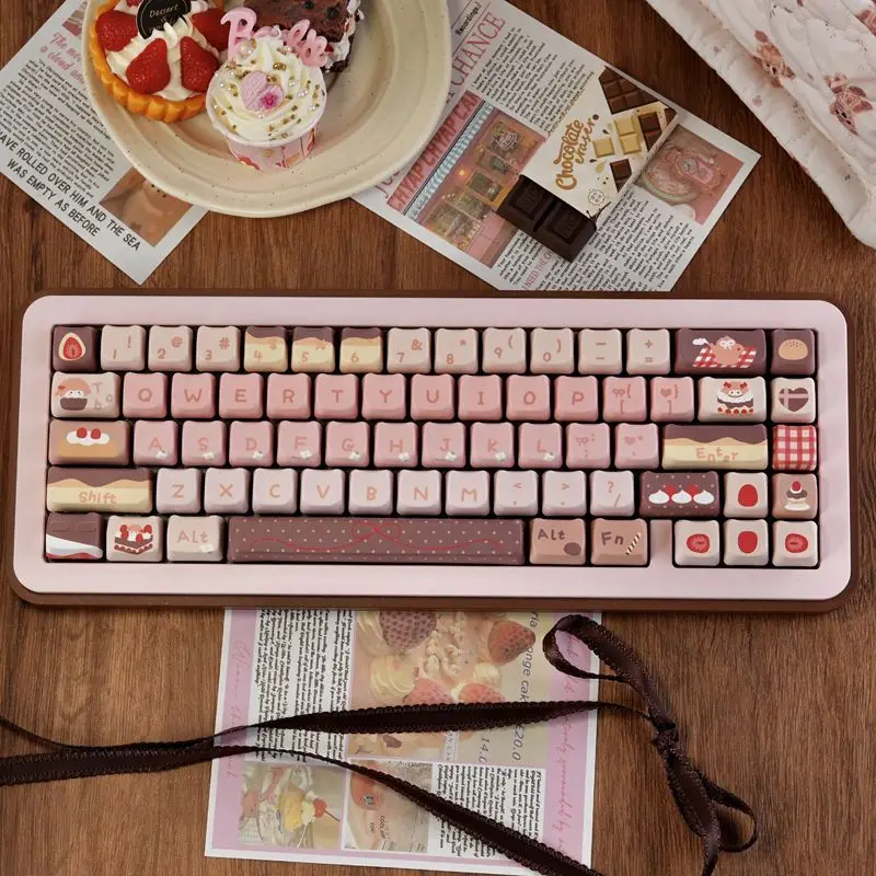 Cute keycaps with high aesthetic value DIY five sided thermal sublimation suitable for girls' mechanical keyboards