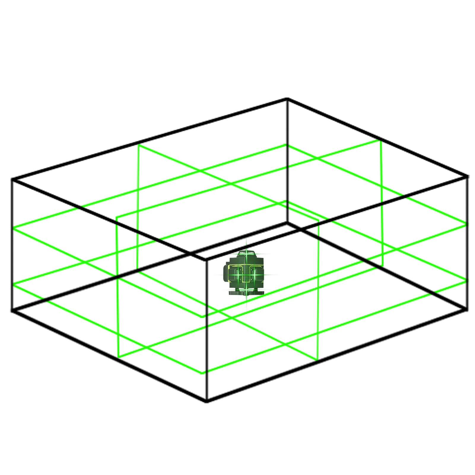 Macchina di livello Linea orizzontale verticale Strumento di livello a 16 linee con funzione autolivellante e barra di prolunga regolabile a 3 altezze
